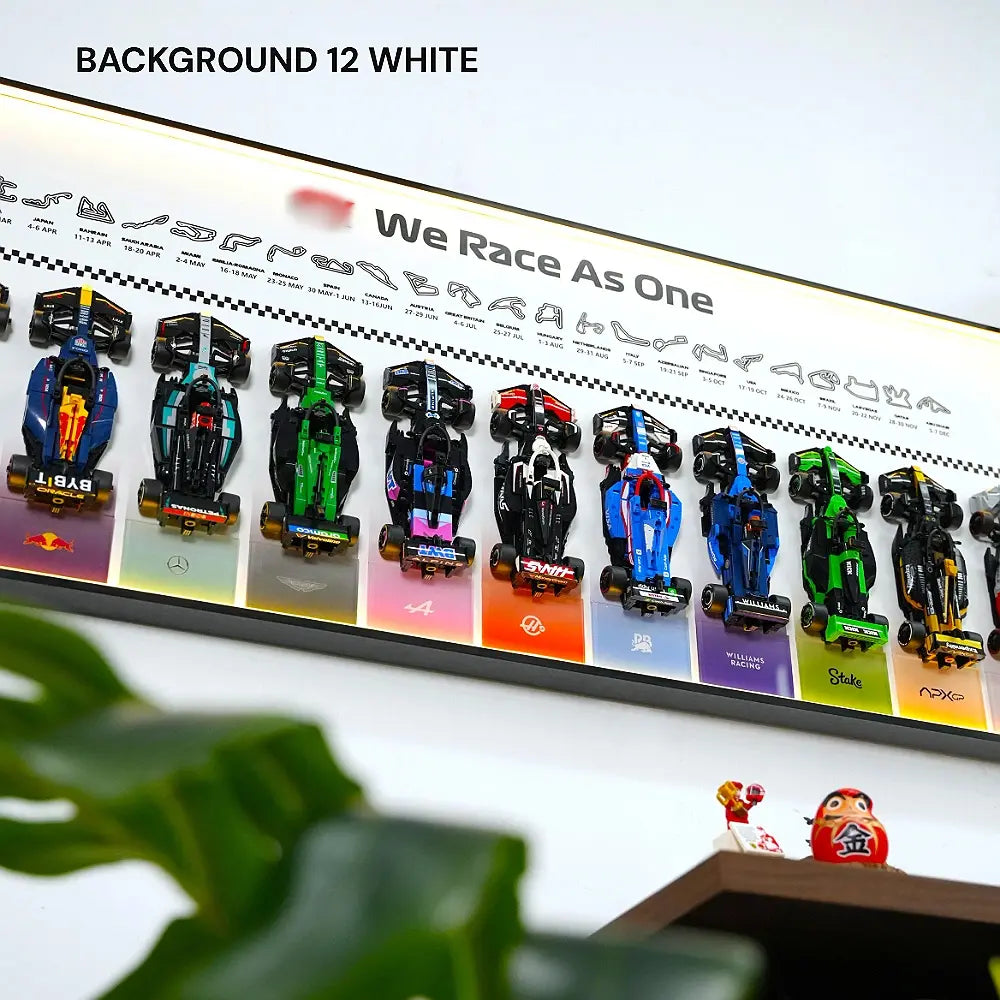 Wall Display Frame for LEGO® 12 x F1 Speed Champions F1 Cars