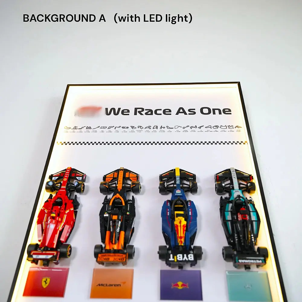 Wall Display Frame for LEGO® 12 x F1 Speed Champions F1 Cars vertical W