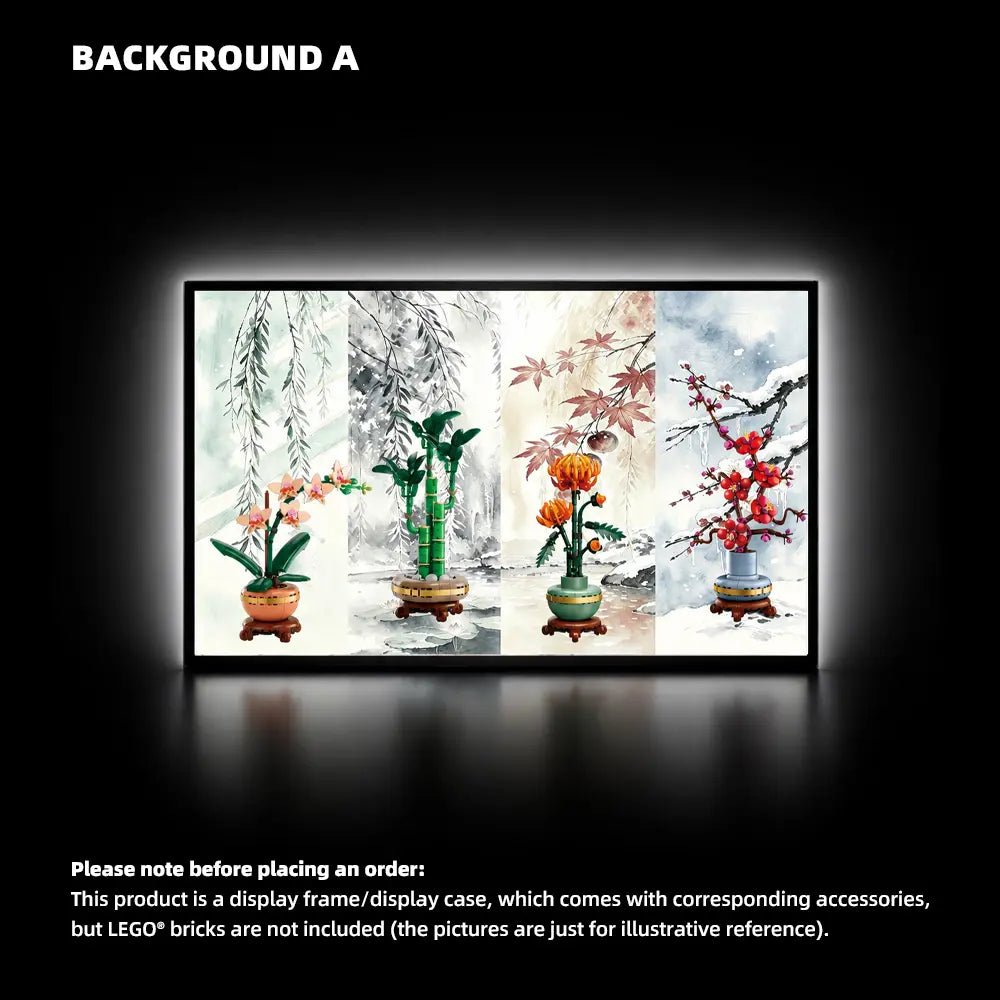 Wall Display Frame for LEGO® Botanicals Four Gentlemen (10369,10343,10344,10368)