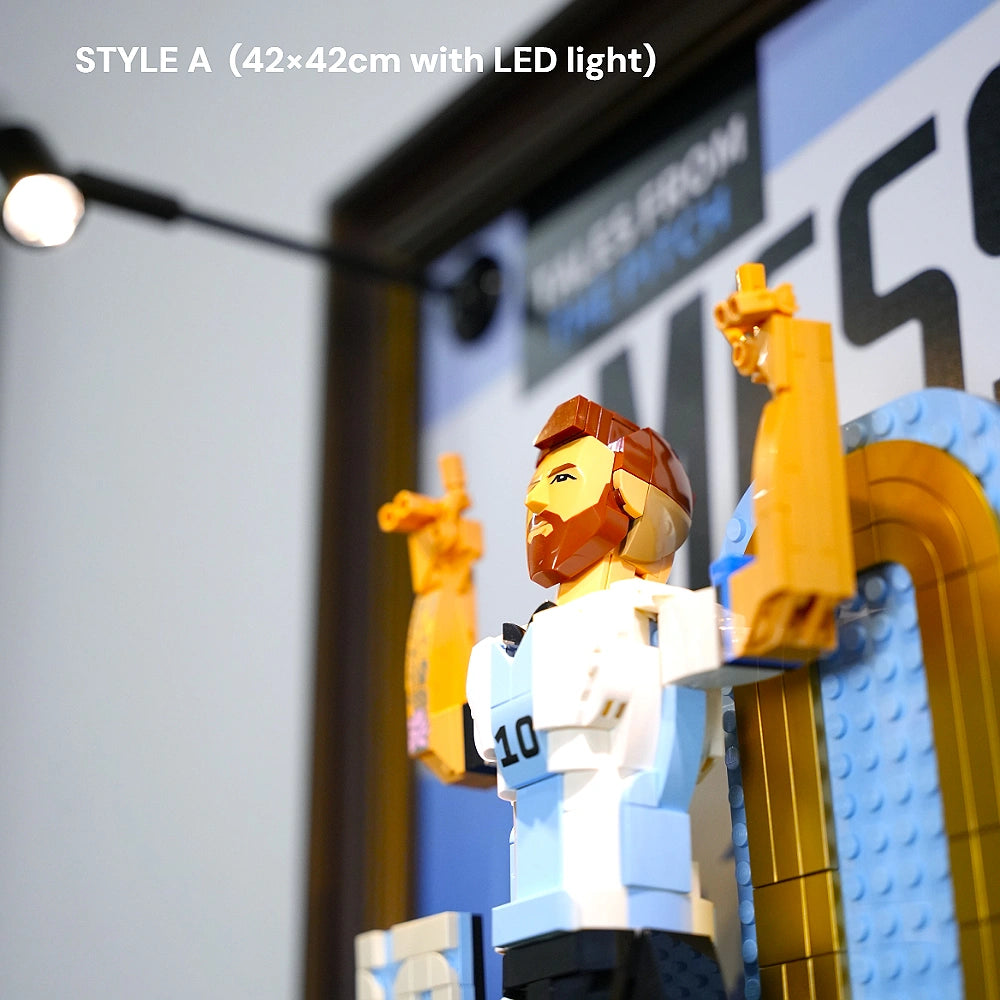 Cornice da parete per LEGO® Editions Lionel Messi - Leggenda del calcio (43015)