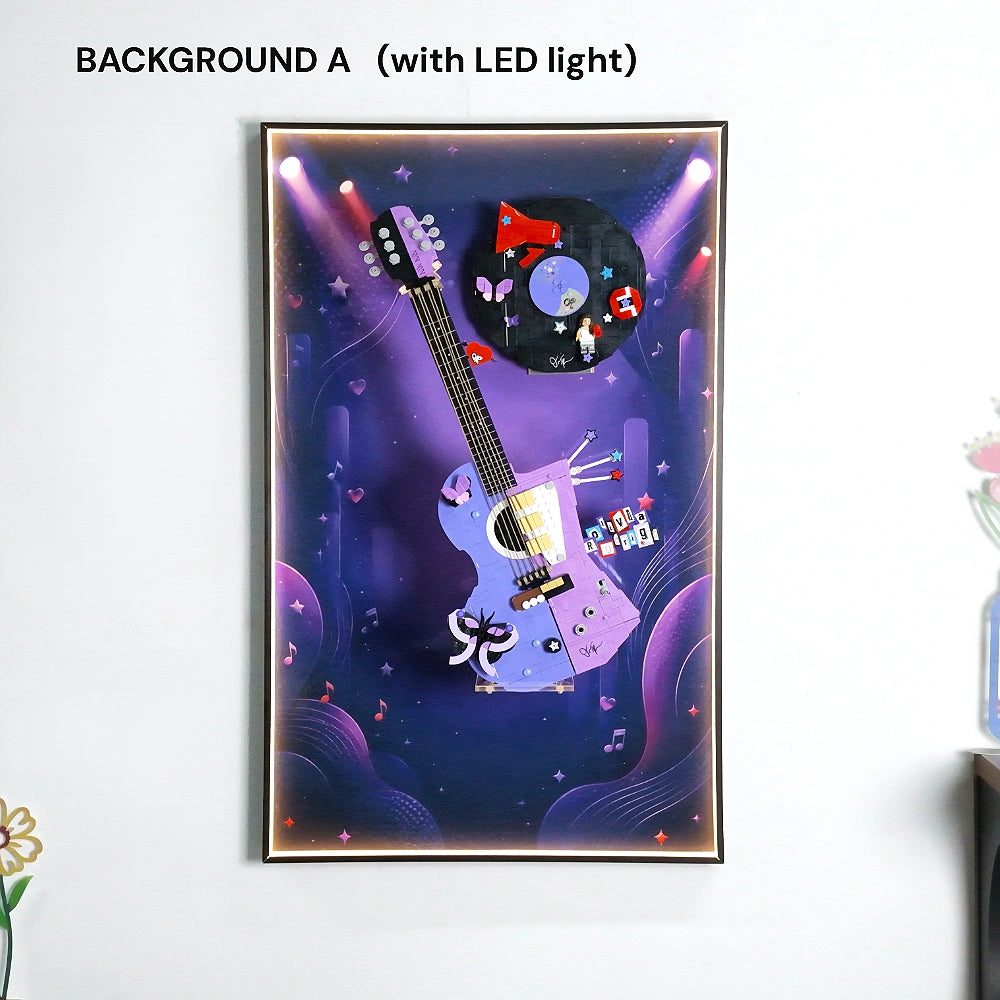 Wall Display Frame for LEGO® Editions Olivia Rodrigo's Dual Guitar & Vinyl (43031,43028)
