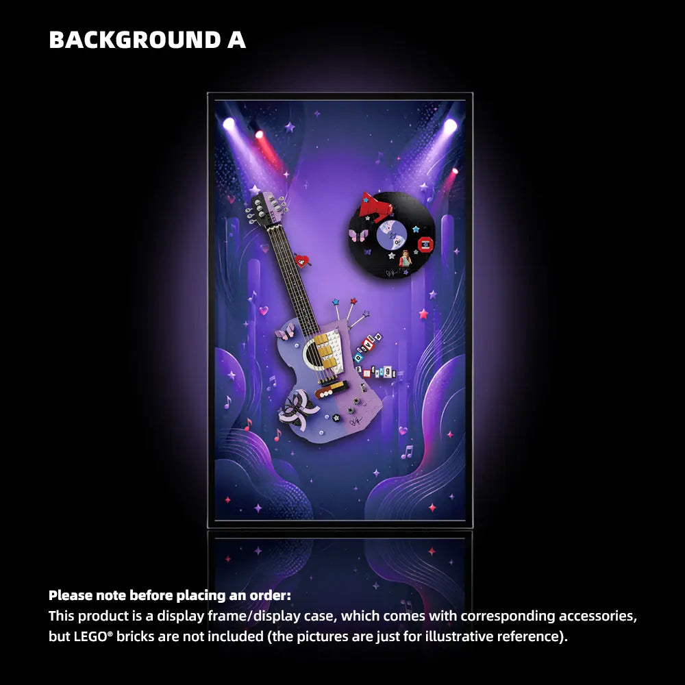 Wall Display Frame for LEGO® Editions Olivia Rodrigo's Dual Guitar & Vinyl (43031,43028)