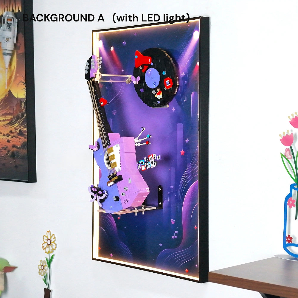 Wall Display Frame for LEGO® Editions Olivia Rodrigo's Dual Guitar & Vinyl (43031,43028)