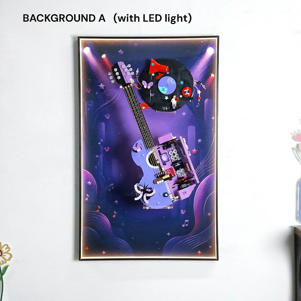 Wall Display Frame for LEGO® Editions Olivia Rodrigo's Dual Guitar & Vinyl (43031,43028)