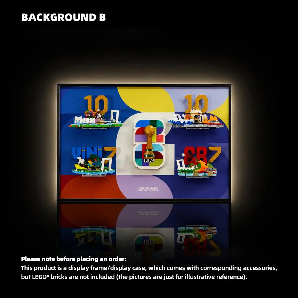 Wall Display Frame for LEGO® Editions FIFA World Cup & Soccer Highlights 4 sets (43013&43027&43012&43011&43032)