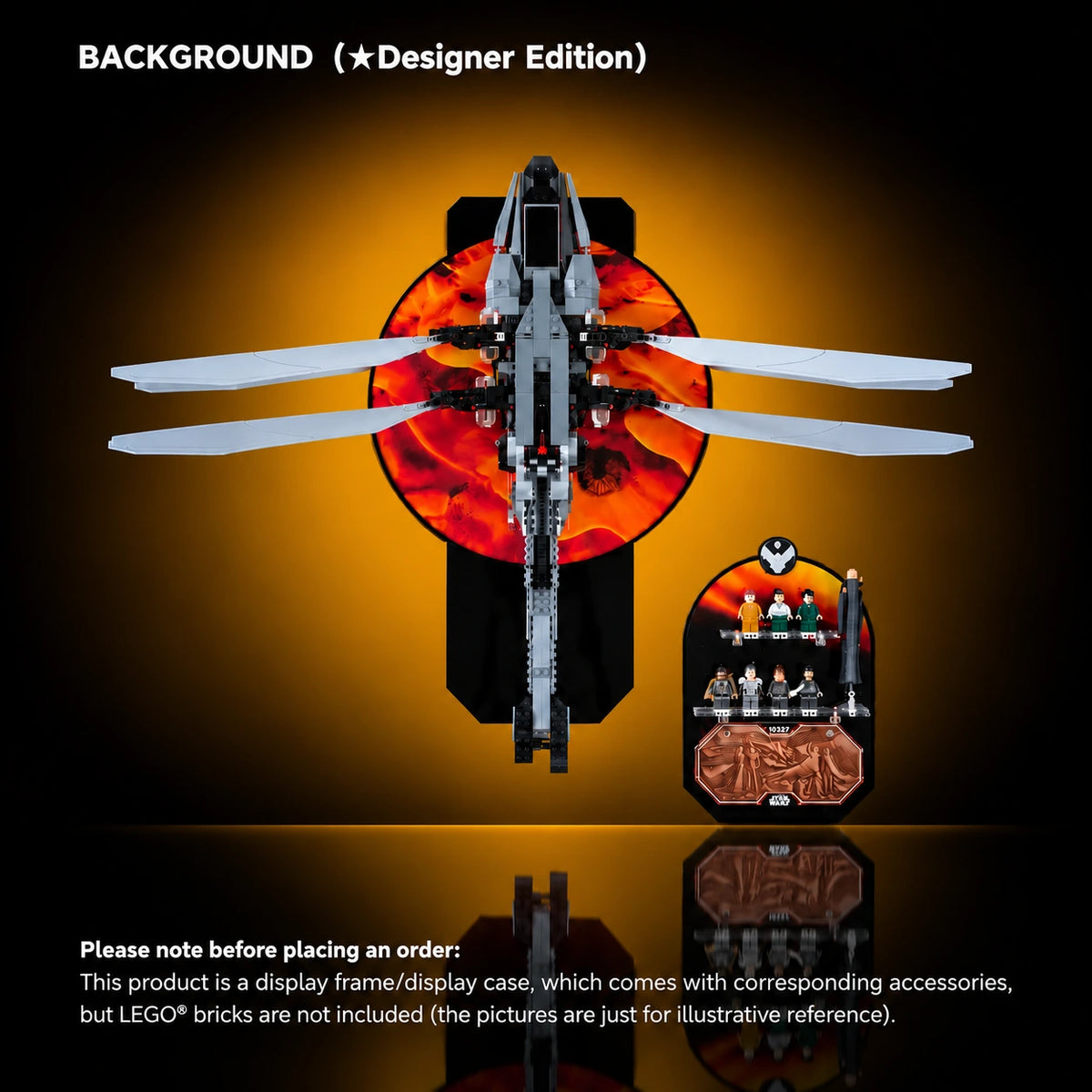 Wall Display Frame for LEGO® Icons Dune Atreides Royal Ornithopter (10327)