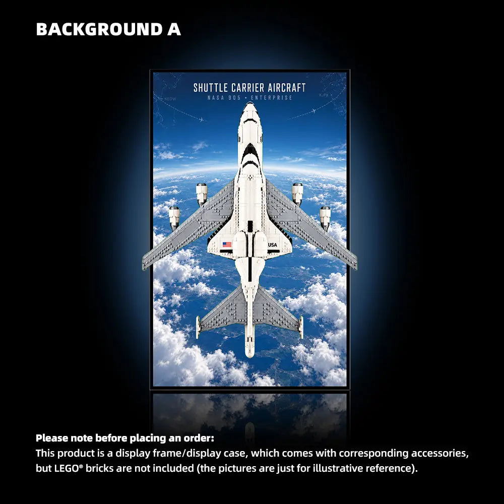 Wall Display Frame for LEGO® Icons Shuttle Carrier Aircraft (10360)A