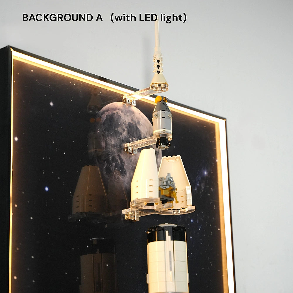 Wall Display Frame for LEGO® Ideas NASA Apollo Saturn V - Separated Stages (92176)&(21309)