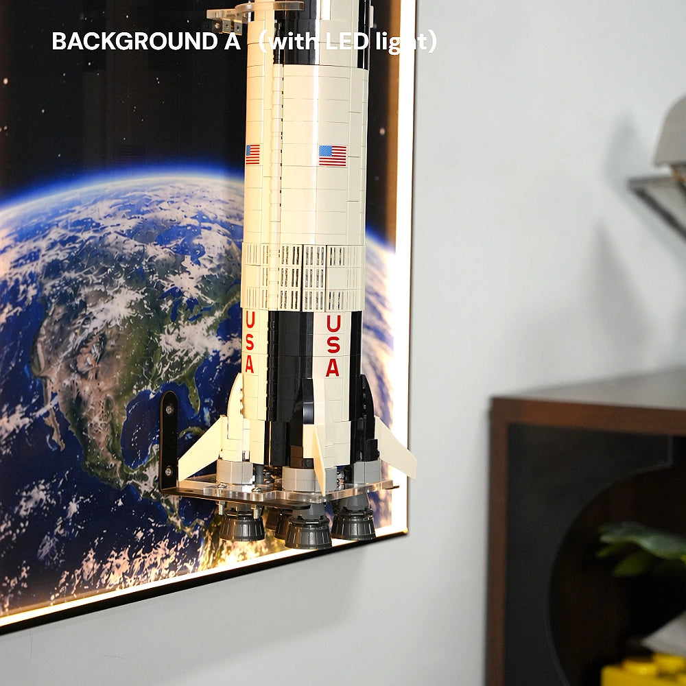 Wall Display Frame for LEGO® Ideas NASA Apollo Saturn V - Separated Stages (92176)&(21309)