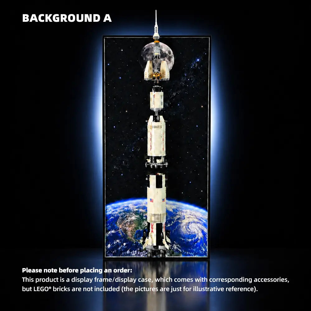 Wall Display Frame for LEGO® Ideas NASA Apollo Saturn V - Separated Stages (92176)&(21309)A