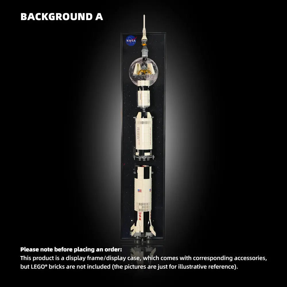 Wall Display Frame for LEGO® Ideas NASA Apollo Saturn V - Separated Stages (92176)&(21309)