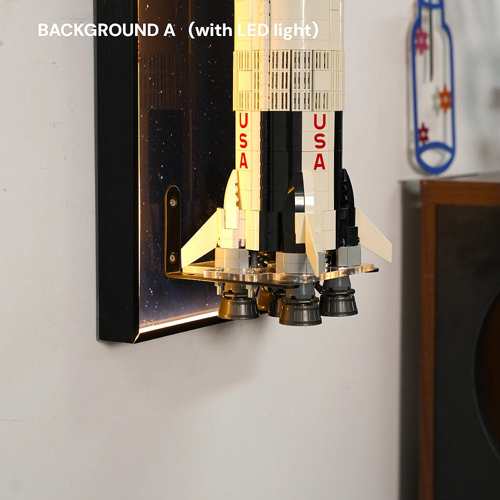 Wall Display Frame for LEGO® Ideas NASA Apollo Saturn V - Separated Stages (92176)&(21309)