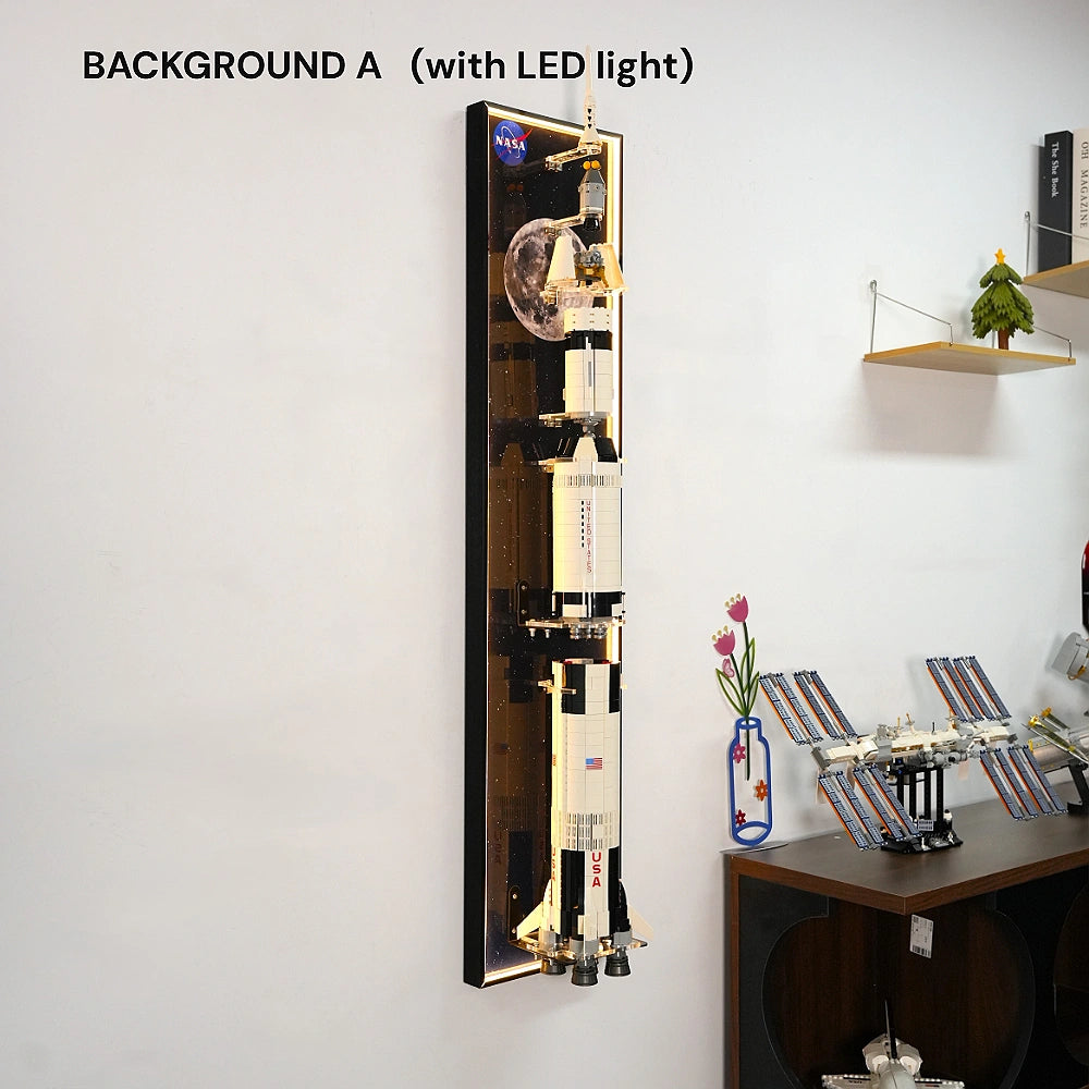 Wall Display Frame for LEGO® Ideas NASA Apollo Saturn V - Separated Stages (92176)&(21309)
