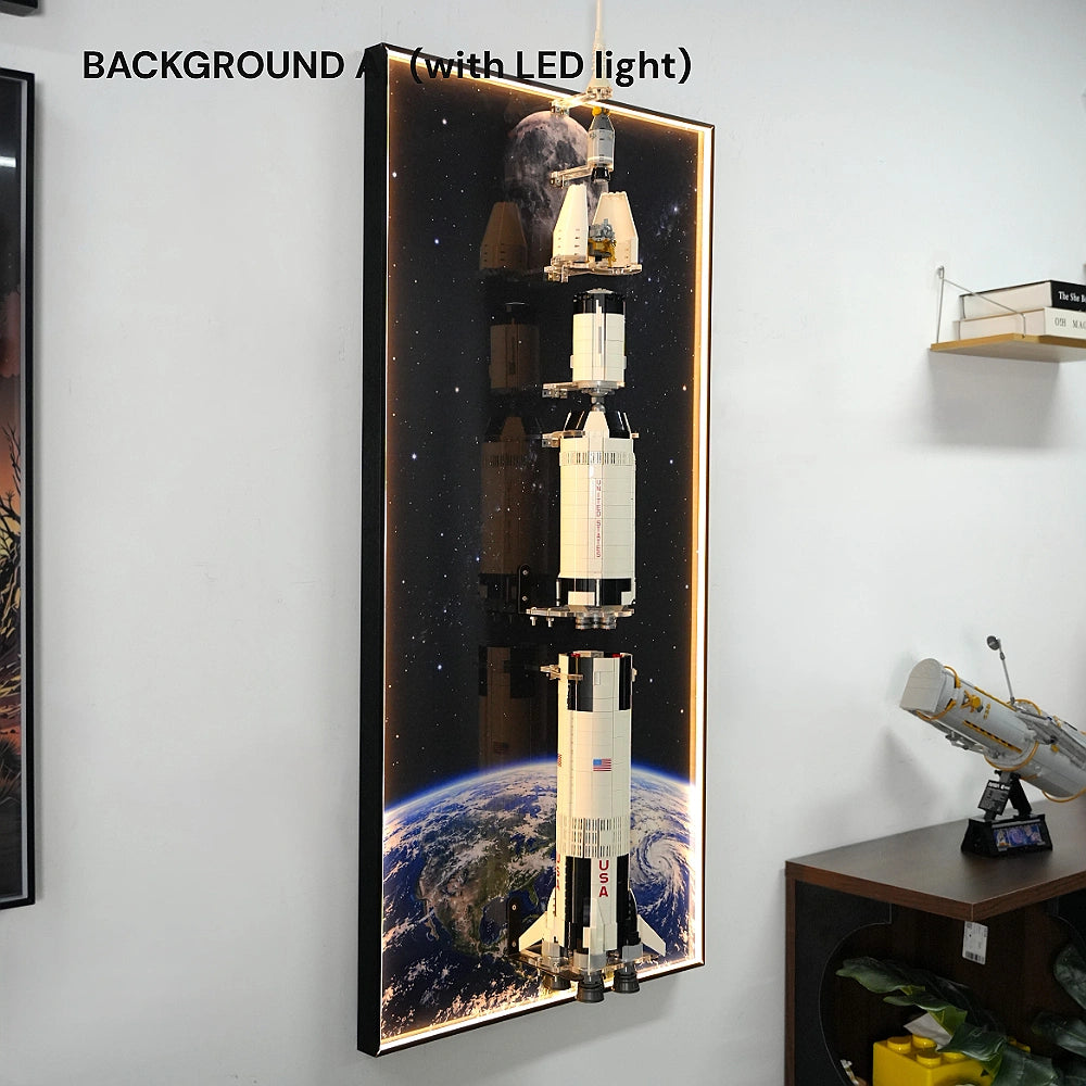 Wall Display Frame for LEGO® Ideas NASA Apollo Saturn V - Separated Stages (92176)&(21309)