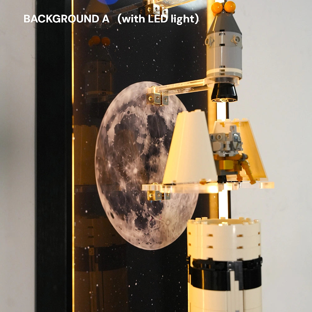 Wall Display Frame for LEGO® Ideas NASA Apollo Saturn V - Separated Stages (92176)&(21309)