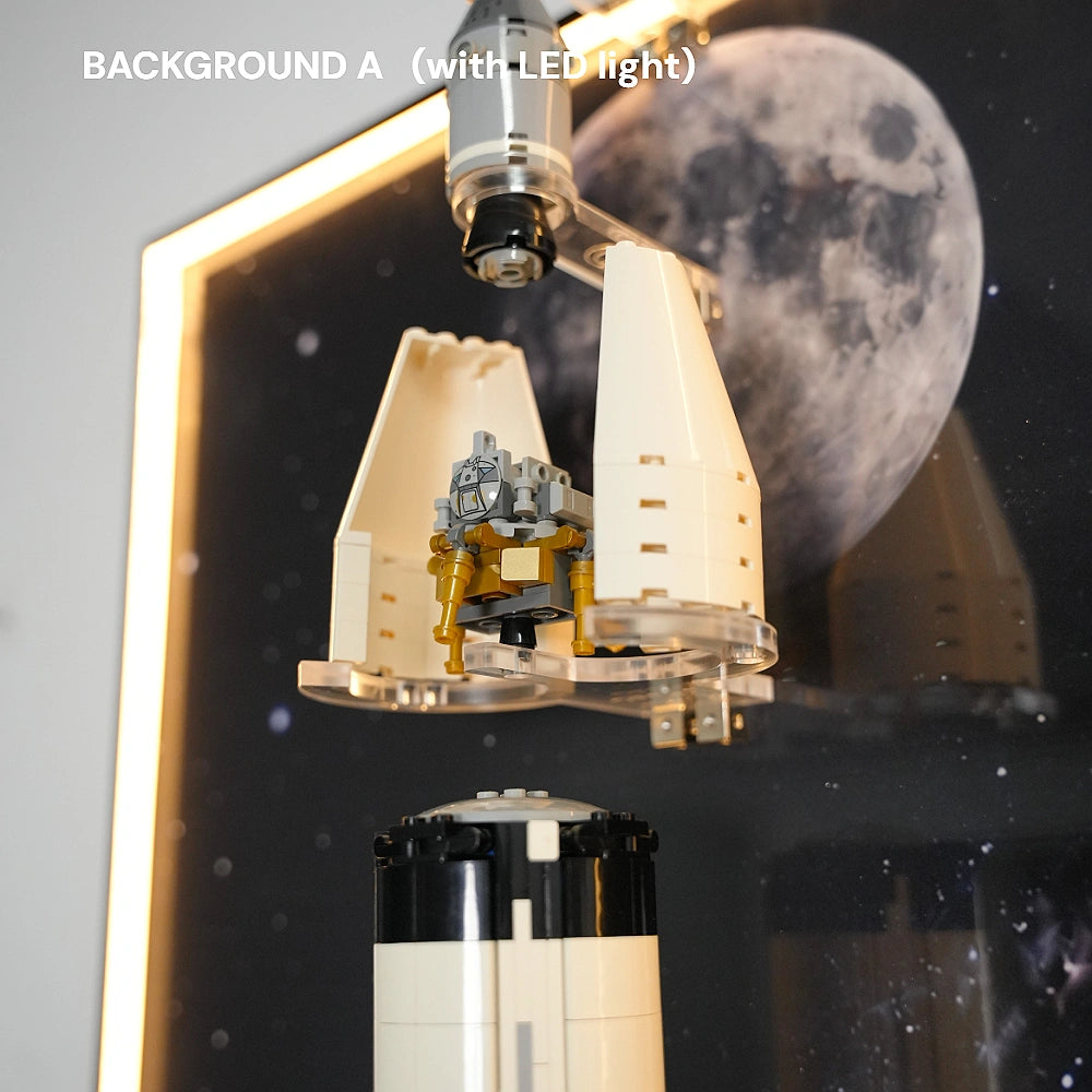 Wall Display Frame for LEGO® Ideas NASA Apollo Saturn V - Separated Stages (92176)&(21309)