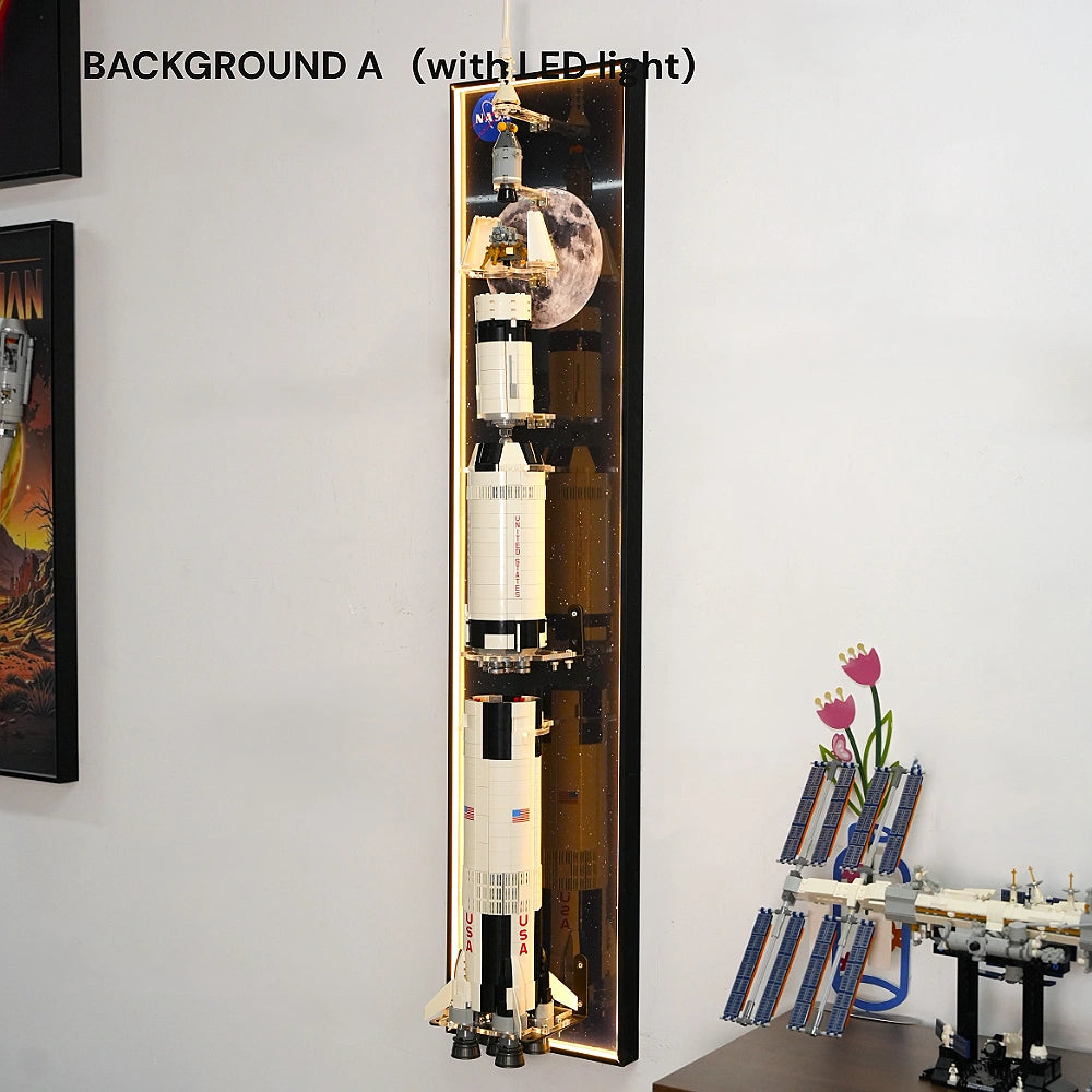 Wall Display Frame for LEGO® Ideas NASA Apollo Saturn V - Separated Stages (92176)&(21309)