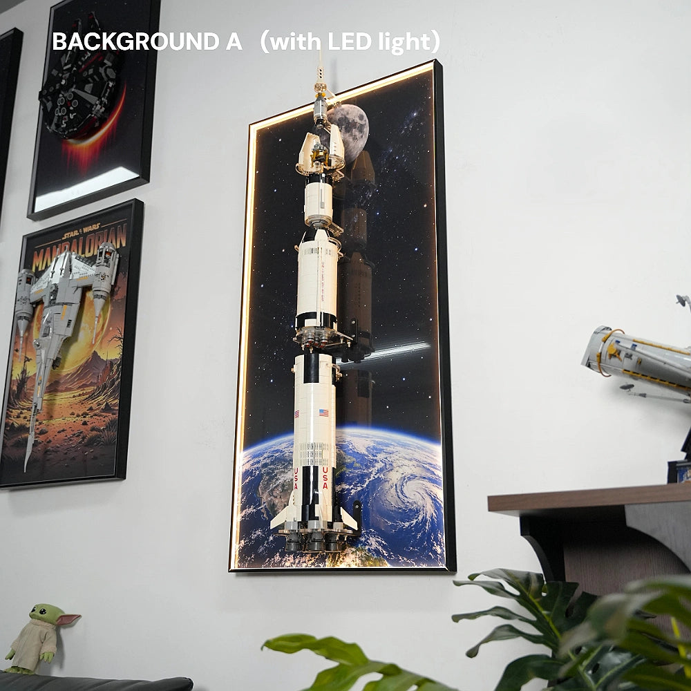 Wall Display Frame for LEGO® Ideas NASA Apollo Saturn V - Separated Stages (92176)&(21309)