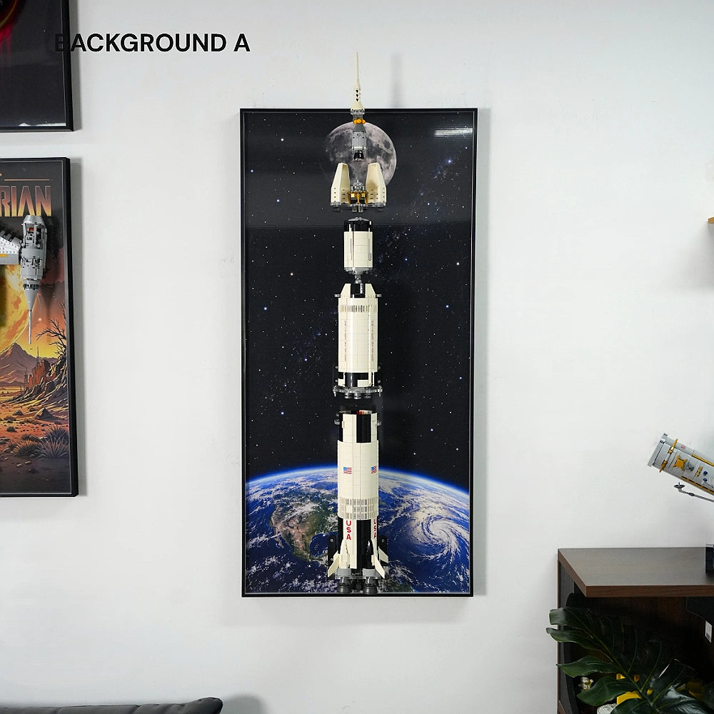 Wall Display Frame for LEGO® Ideas NASA Apollo Saturn V - Separated Stages (92176)&(21309)