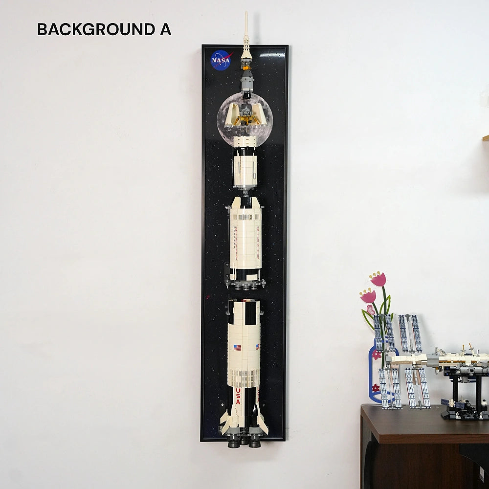 Wall Display Frame for LEGO® Ideas NASA Apollo Saturn V - Separated Stages (92176)&(21309)