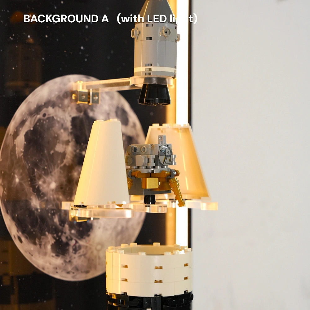 Wall Display Frame for LEGO® Ideas NASA Apollo Saturn V - Separated Stages (92176)&(21309)