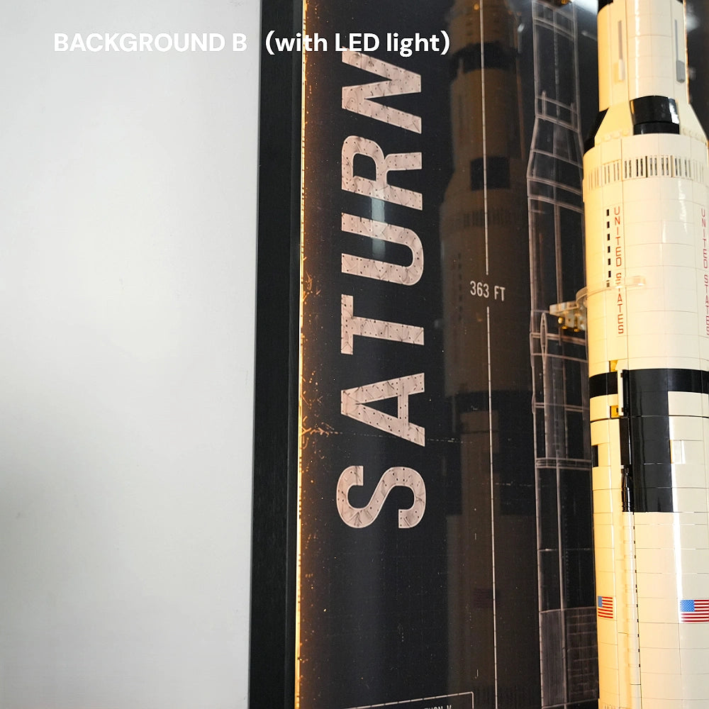 Wall Display Frame for LEGO® Ideas NASA Apollo Saturn V (92176)&(21309)
