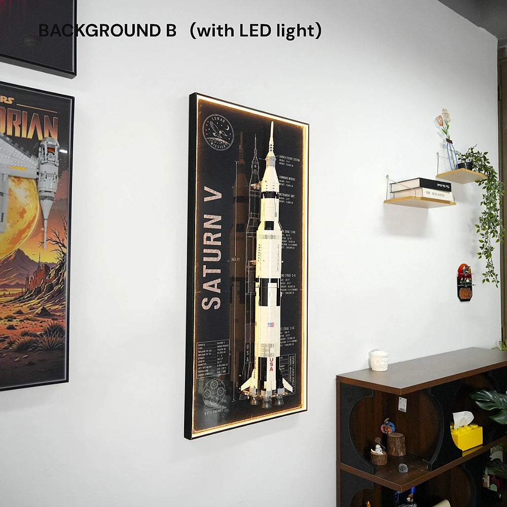 Wall Display Frame for LEGO® Ideas NASA Apollo Saturn V (92176)&(21309)
