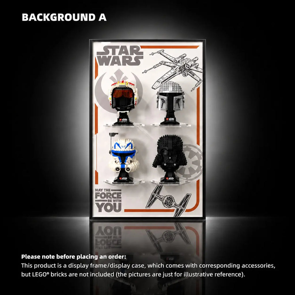 Wall Display Frame for LEGO® LEGO® Star Wars™ Helmet Series (75327＆75328＆75349＆75304)A