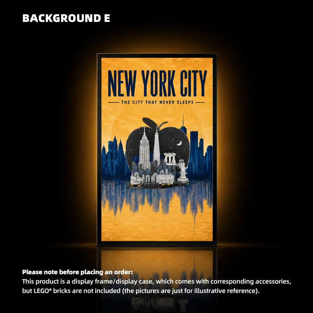 Wall Display Frame for LEGO® New York City – The Big Apple (21066)