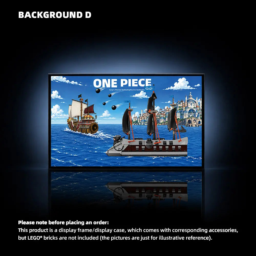 Wall Display Frame for LEGO® One Piece Garp’s Marine Battleship (75646)