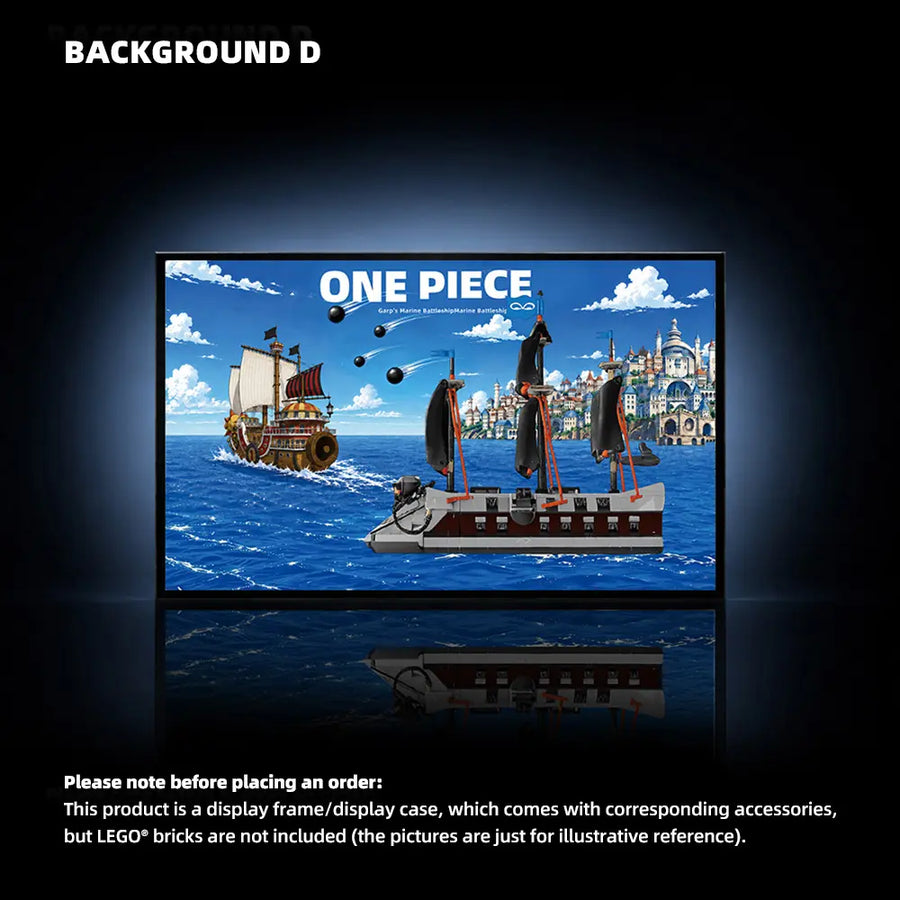 Wall Display Frame for LEGO® One Piece Garp’s Marine Battleship (75646)