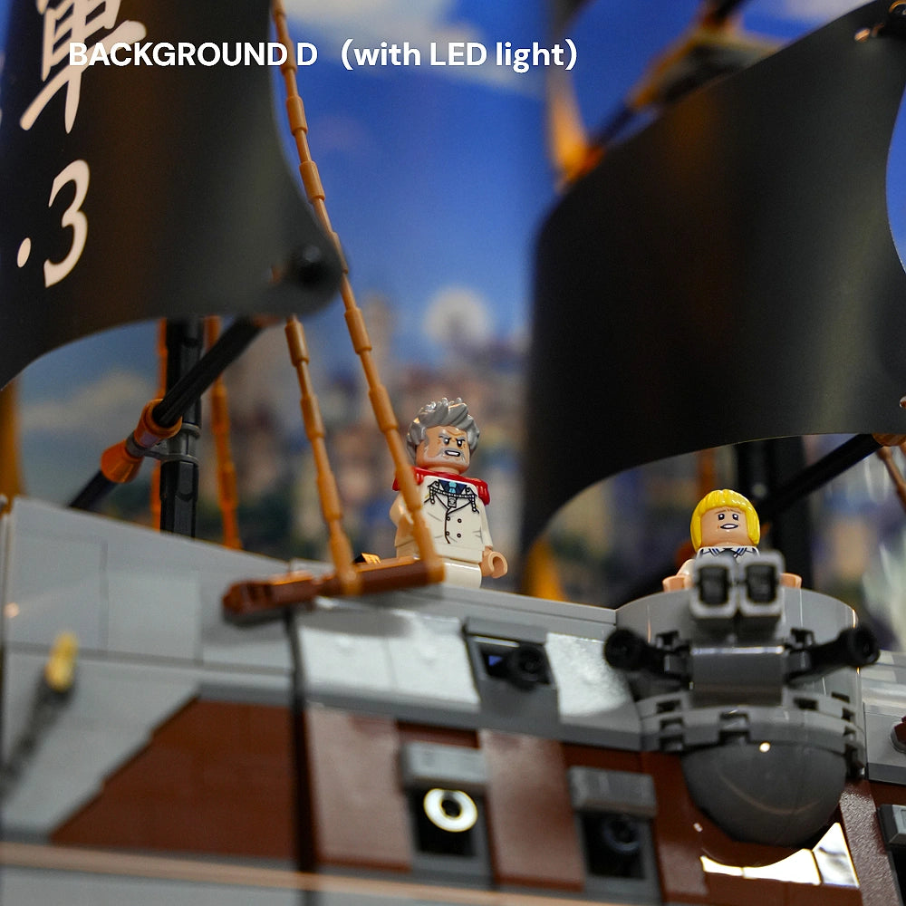 Wall Display Frame for LEGO® One Piece Garp’s Marine Battleship (75646)