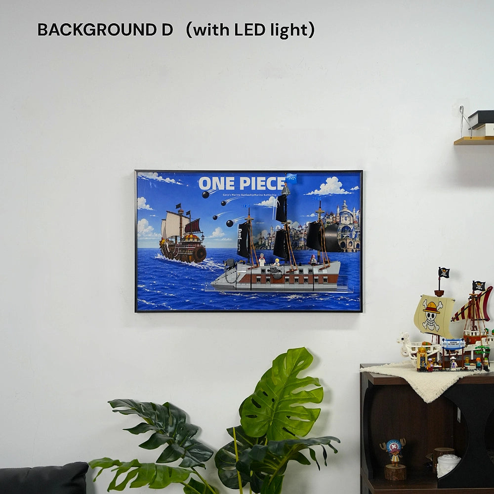 Wall Display Frame for LEGO® One Piece Garp’s Marine Battleship (75646)
