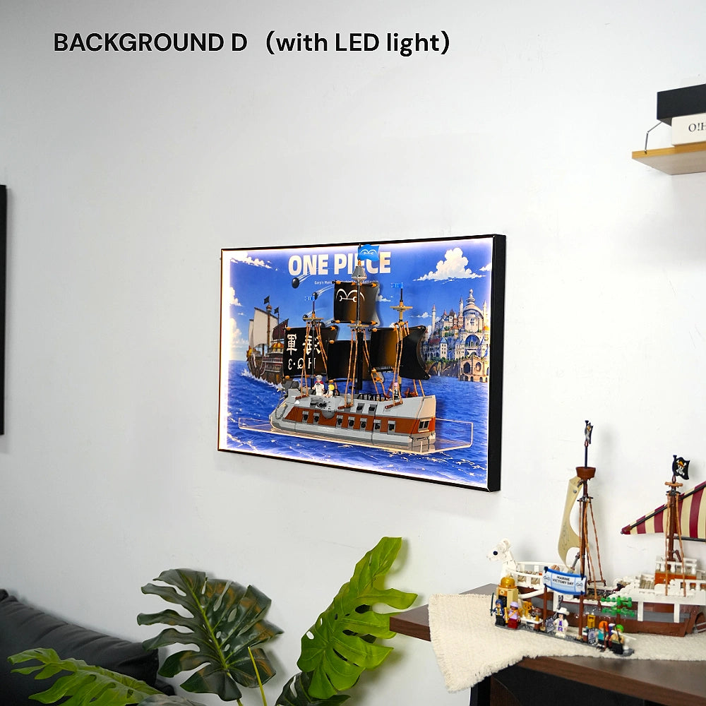 Wall Display Frame for LEGO® One Piece Garp’s Marine Battleship (75646)