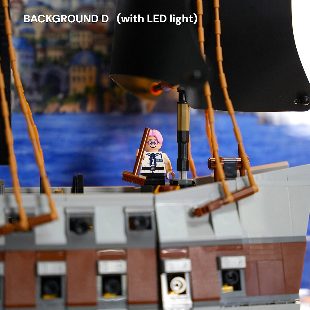 Wall Display Frame for LEGO® One Piece Garp’s Marine Battleship (75646)