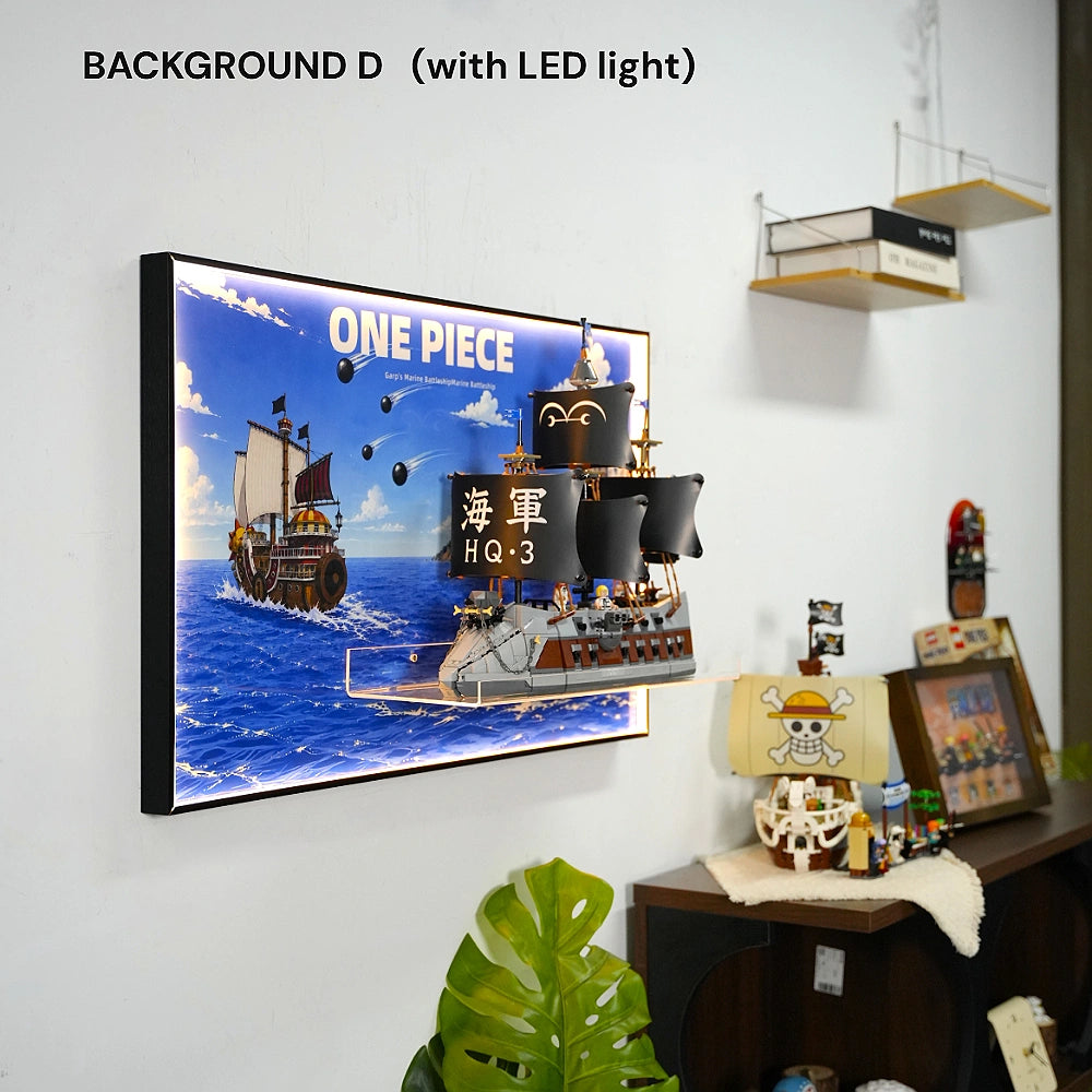 Wall Display Frame for LEGO® One Piece Garp’s Marine Battleship (75646)