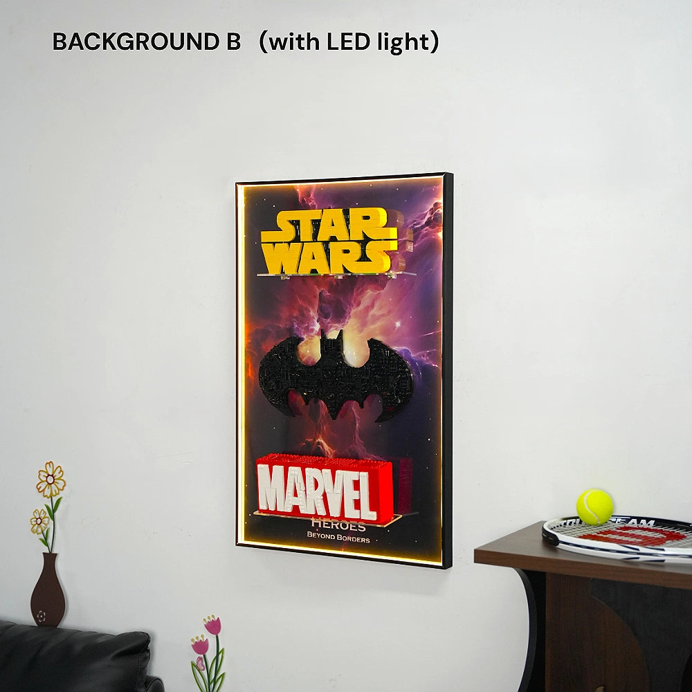 Wall Display Frame for LEGO Star Wars, Batman & Marvel Logos (75407, 76330, 76313)