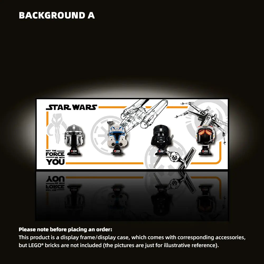 Wall Display Frame for LEGO® Star Wars™ Helmet Series (75328＆75349＆75304＆75327)A