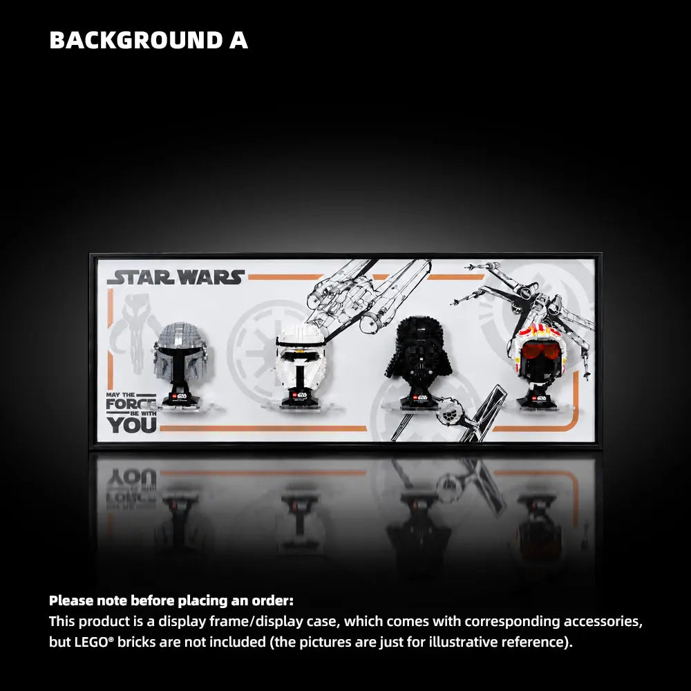 Wall Display Frame for LEGO® Star Wars™ Helmet Series (75328＆75349＆75304＆75327)A