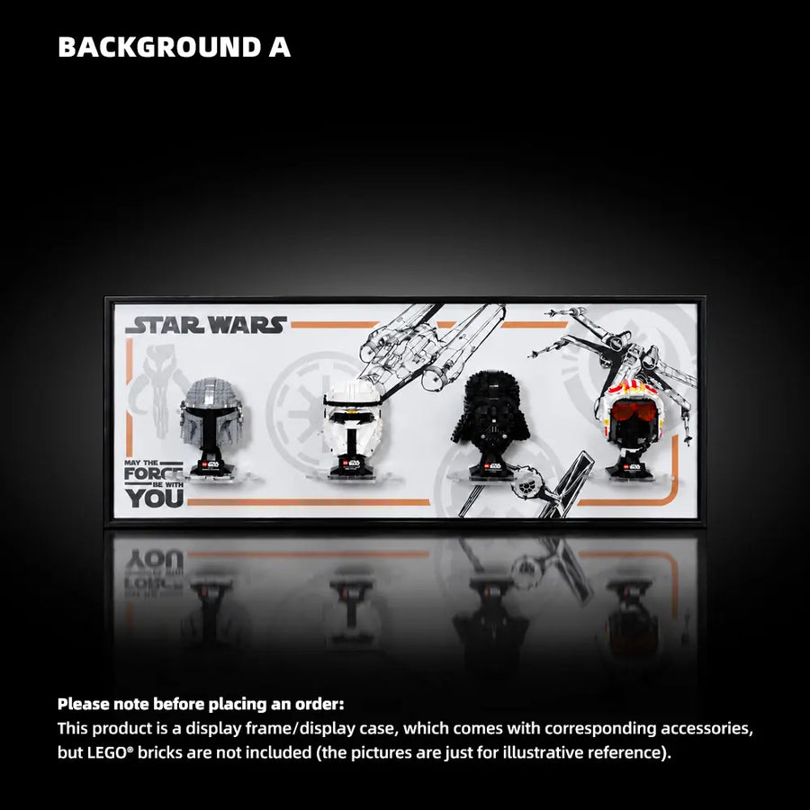 Wall Display Frame for LEGO® Star Wars™ Helmet Series (75328＆75349＆75304＆75327)A