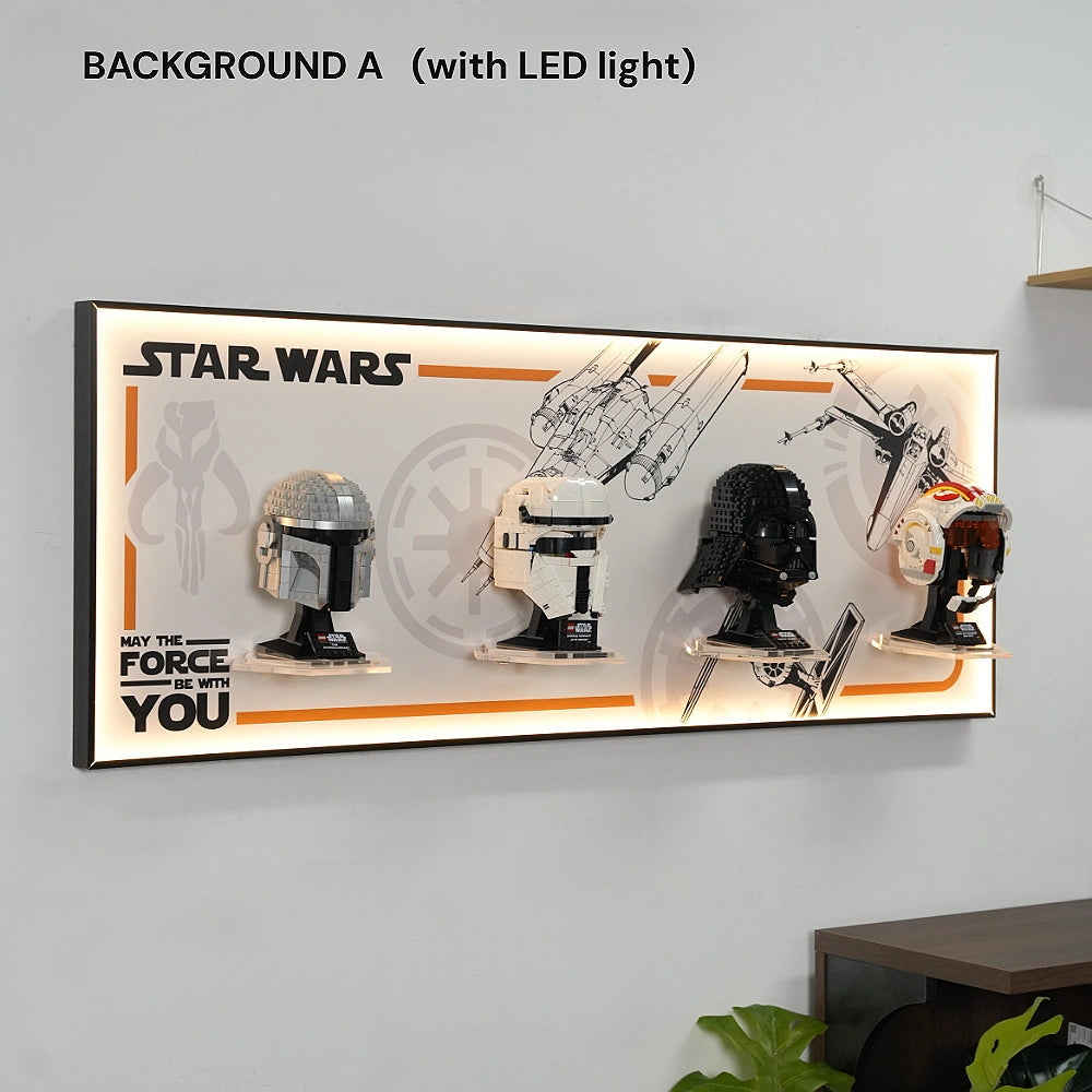 Wall Display Frame for LEGO® Star Wars™ Helmet Series (75328＆75349＆75304＆75327)