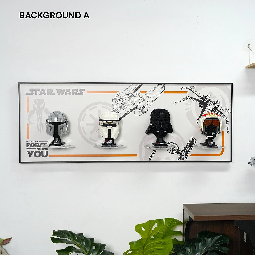 Wall Display Frame for LEGO® Star Wars™ Helmet Series (75328＆75349＆75304＆75327)