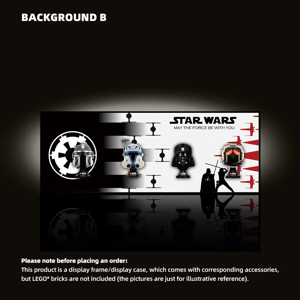 Wall Display Frame for LEGO® Star Wars™ Helmet Series (75328＆75349＆75304＆75327)B