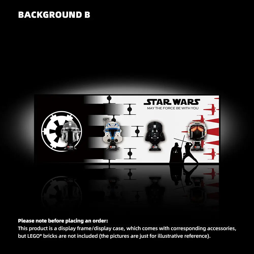 Wall Display Frame for LEGO® Star Wars™ Helmet Series (75328＆75349＆75304＆75327)B
