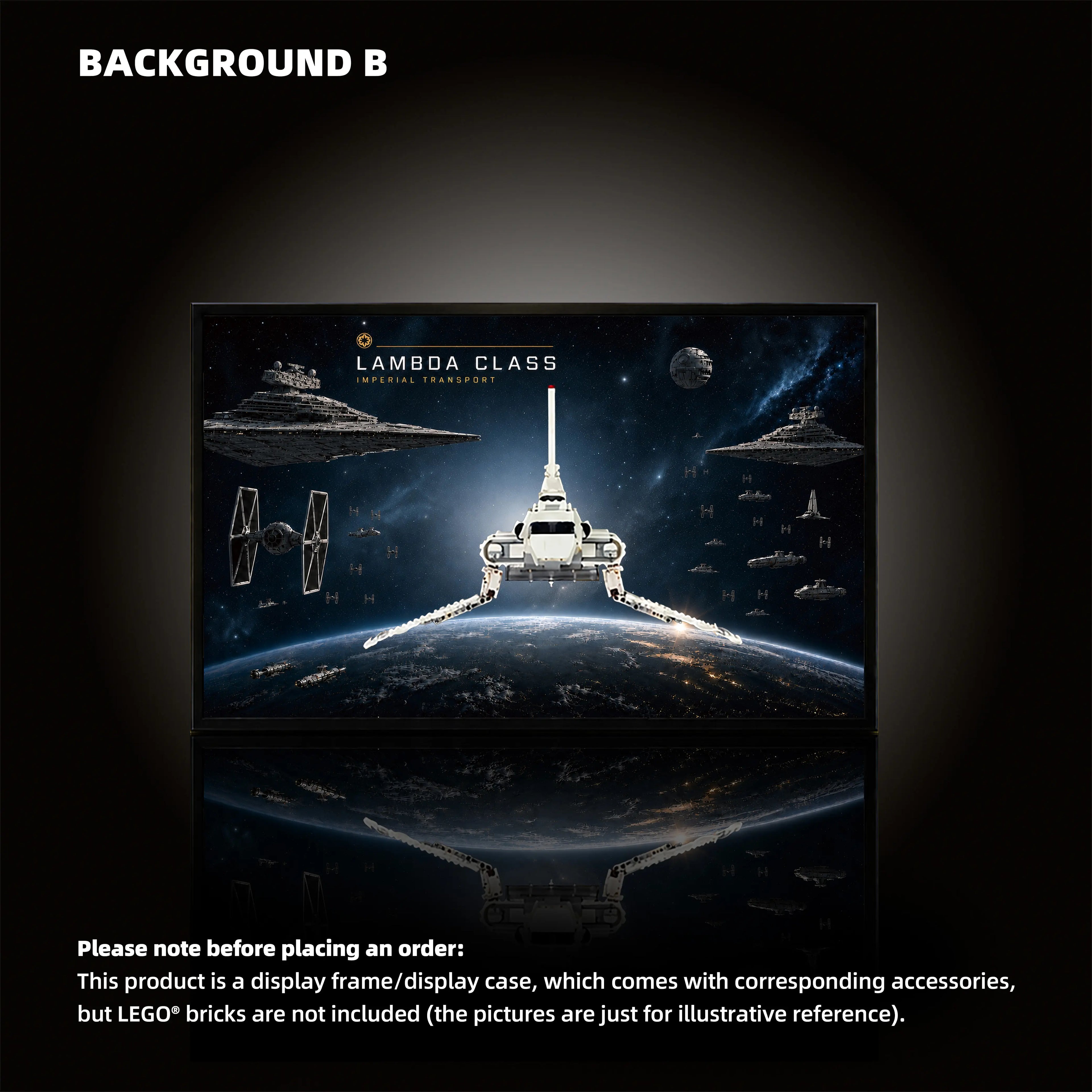 Wall Display Frame for LEGO® Star Wars™ Imperial Lambda-Class Shuttle (75459)