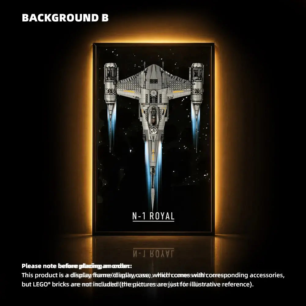 Wall Display Frame for LEGO® Star Wars™ The Mandalorian's N-1 Starfighter (75442)B