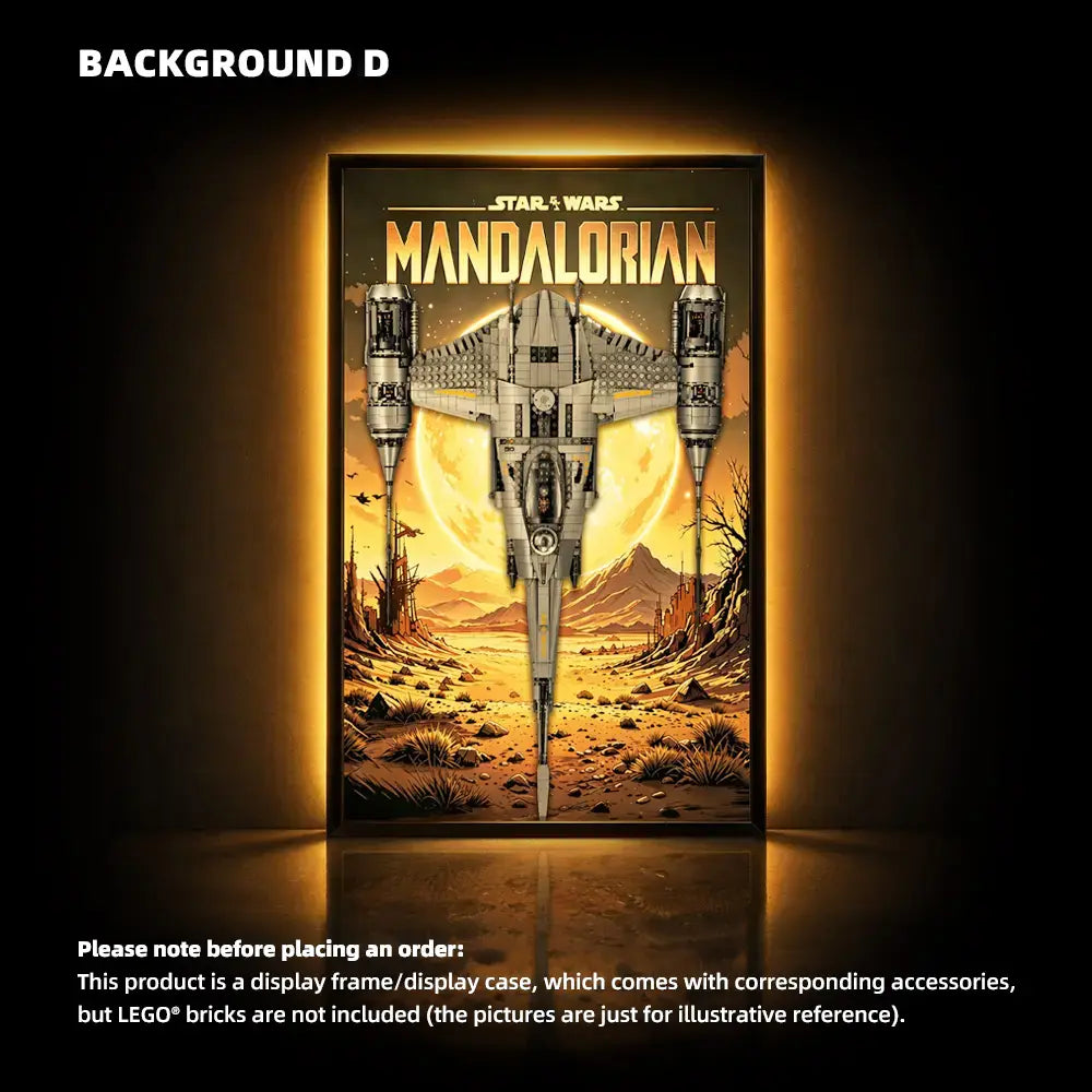 Wall Display Frame for LEGO® Star Wars™ The Mandalorian's N-1 Starfighter (75442)D