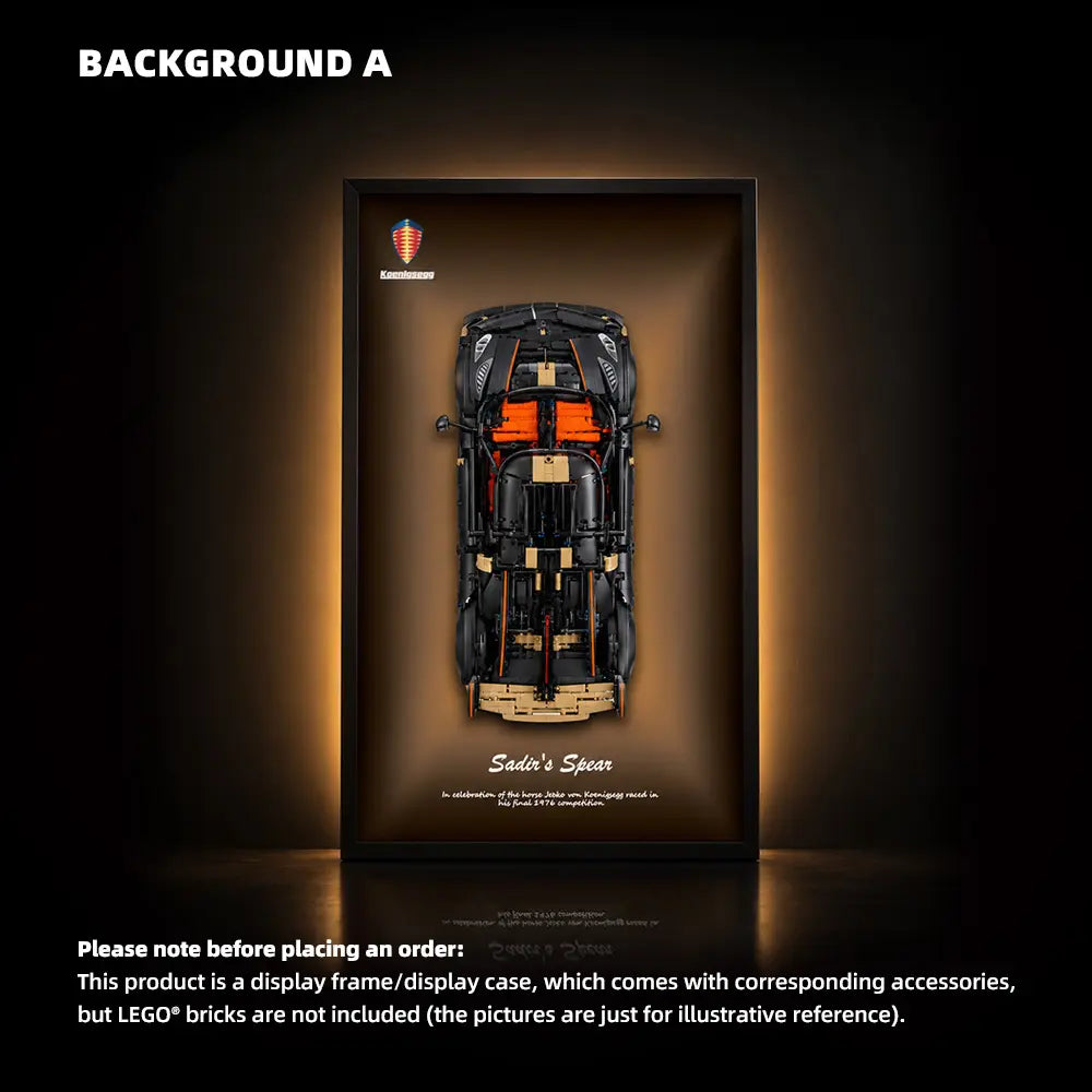 Wall Display Frame for LEGO® Technic™ Koenigsegg Sadair's Spear Megaca (42232)