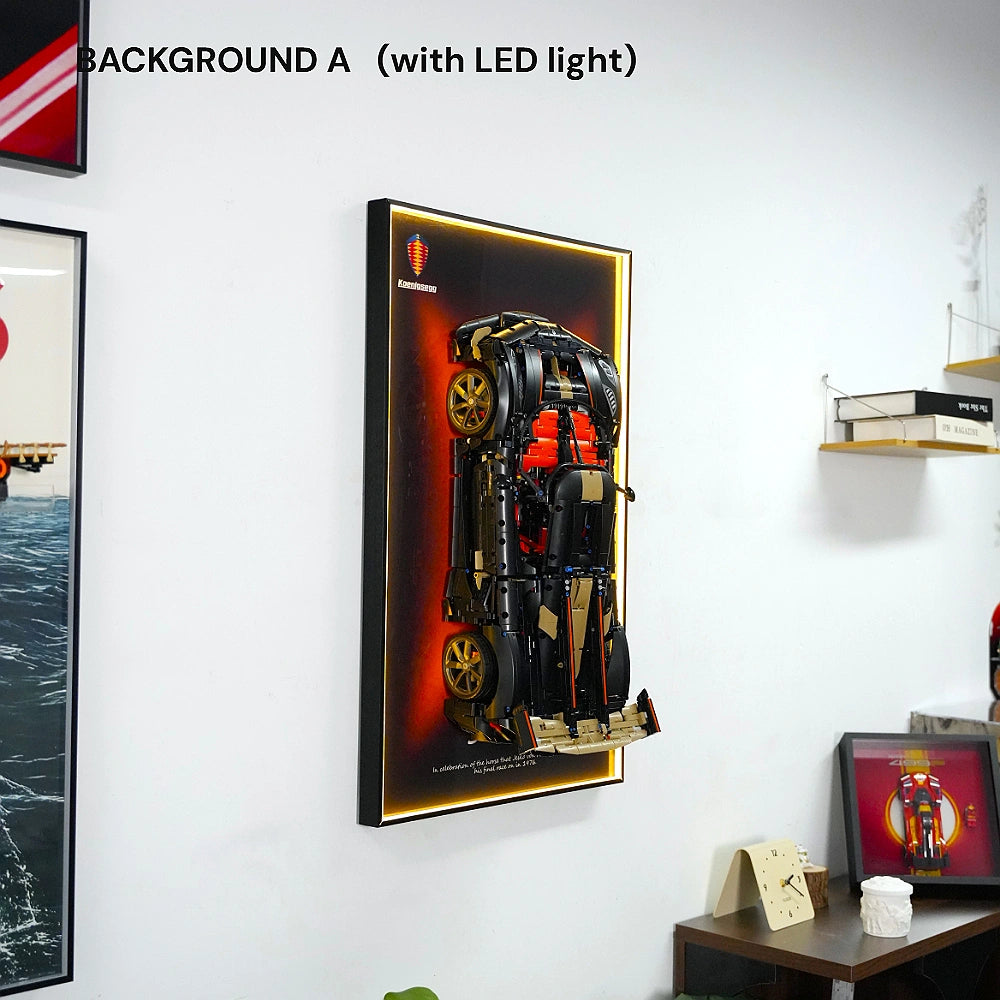 Wall Display Frame for LEGO® Technic™ Koenigsegg Sadair's Spear Megaca (42232)