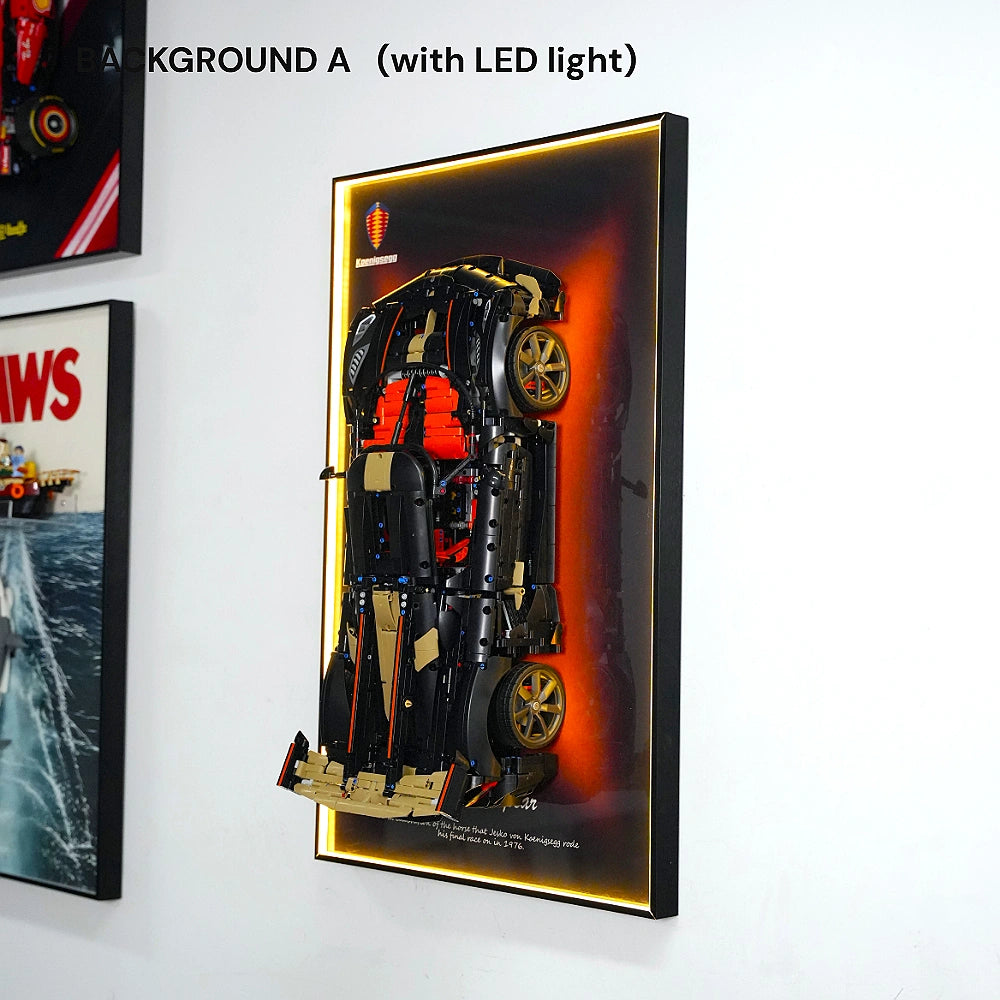 Wall Display Frame for LEGO® Technic™ Koenigsegg Sadair's Spear Megaca (42232)